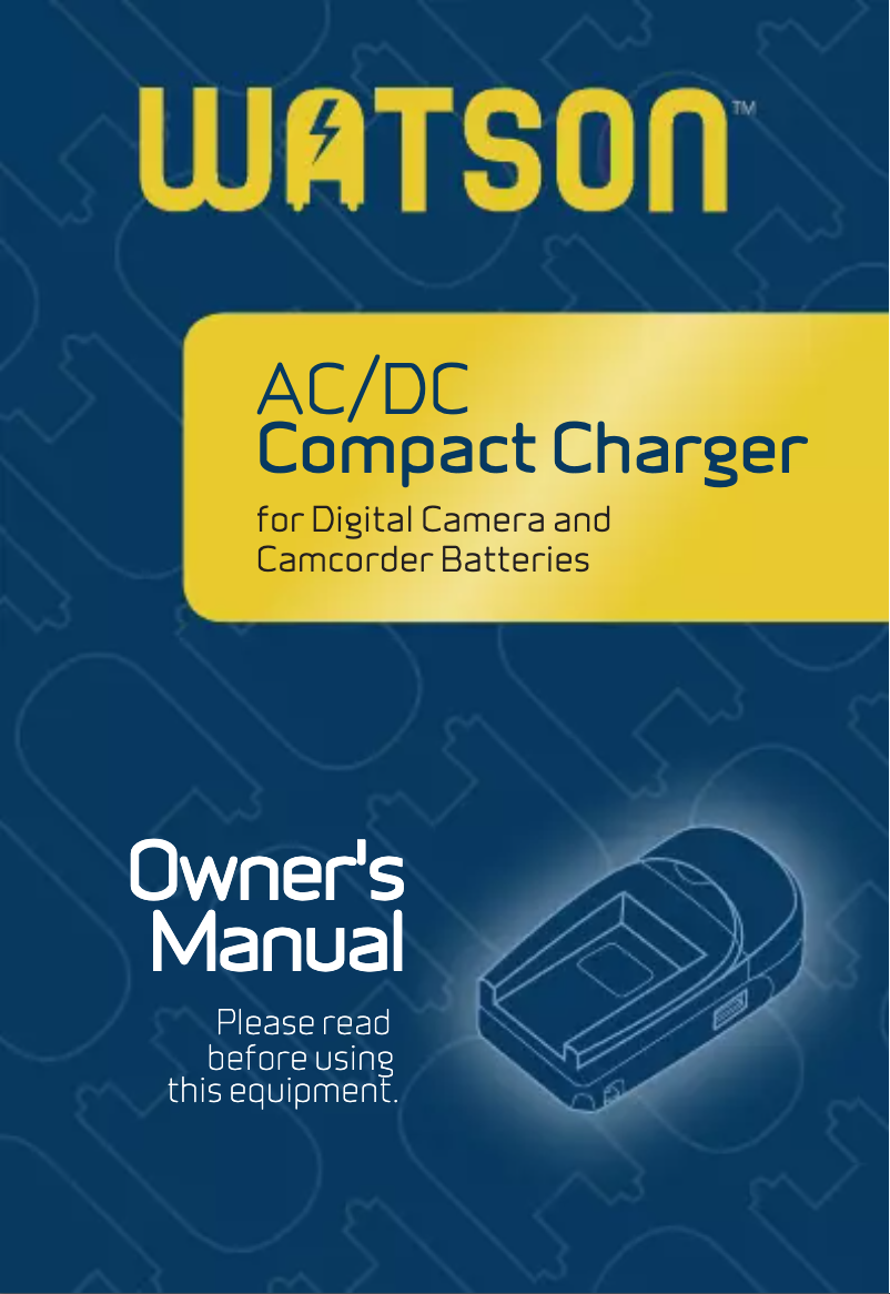 Page 1 de la notice Manuel utilisateur Watson AC/DC Compact Charger