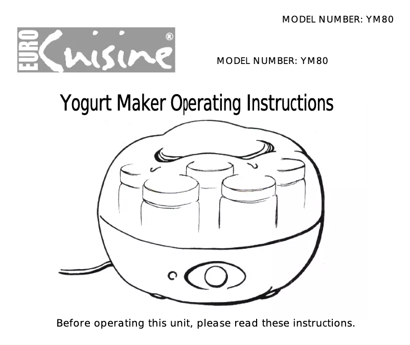 Image de la première page du manuel de l'appareil YM80