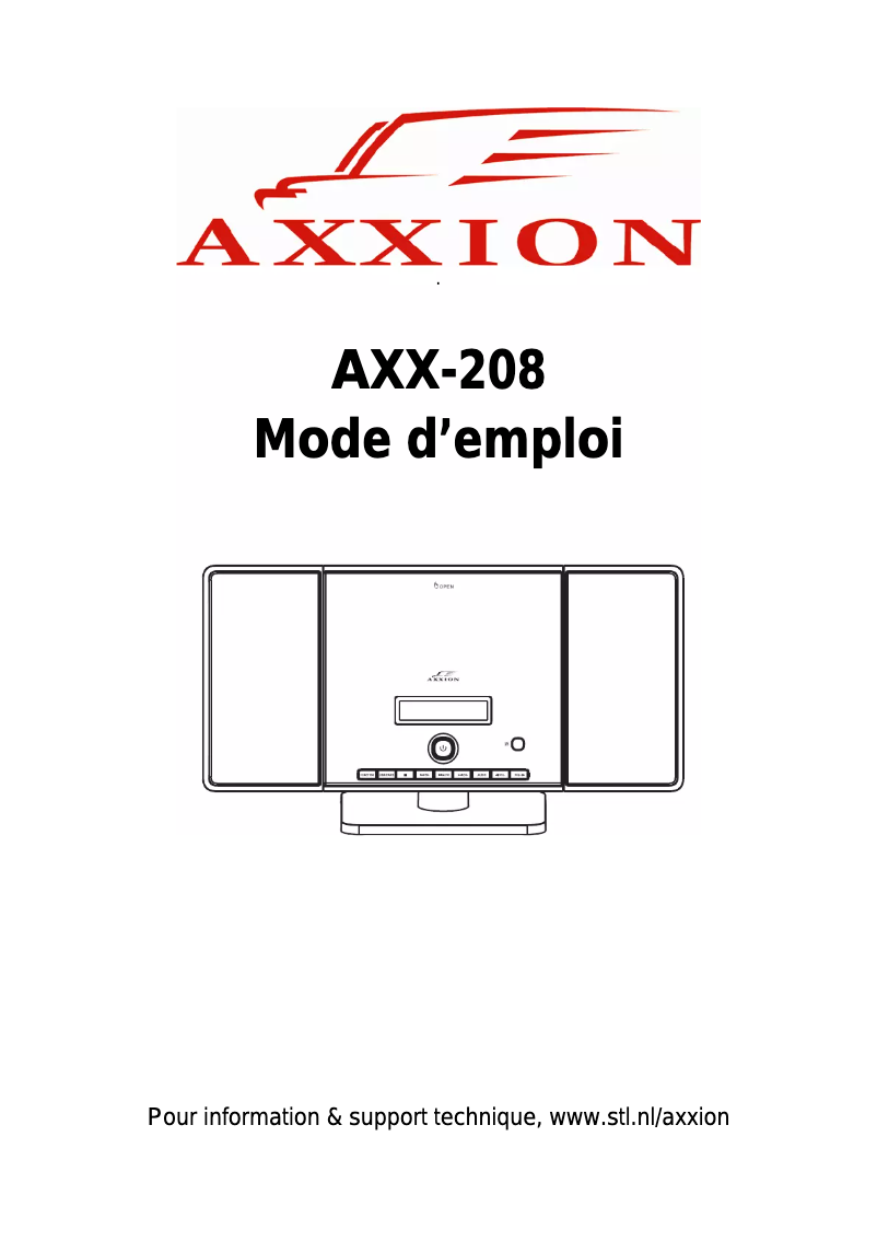 Page n°1 - Manuel utilisateur Axxion AXX-208