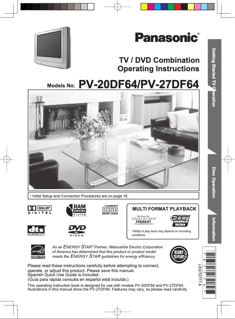 Página 1 del manual Manual de usuario Panasonic PV-27DF64