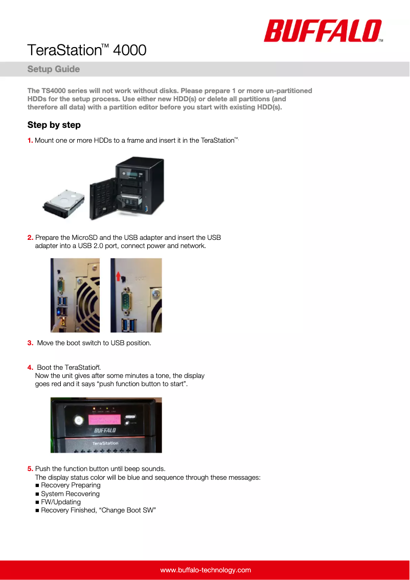 Page 1 de la notice Manuel utilisateur Buffalo TS4400R