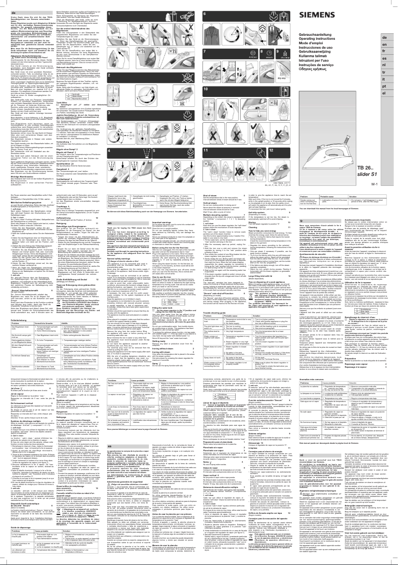 Page 1 de la notice Manuel utilisateur Siemens TB26230