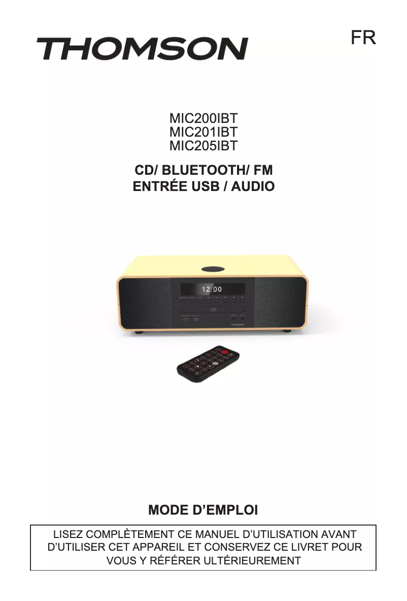 Page 1 de la notice Manuel utilisateur Thomson MIC201BT