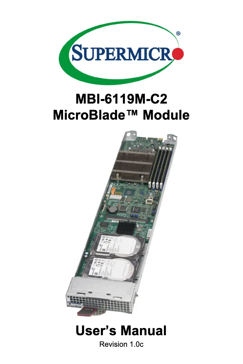 Page 1 de la notice Manuel utilisateur Supermicro MicroBlade MBI-6119M-C2