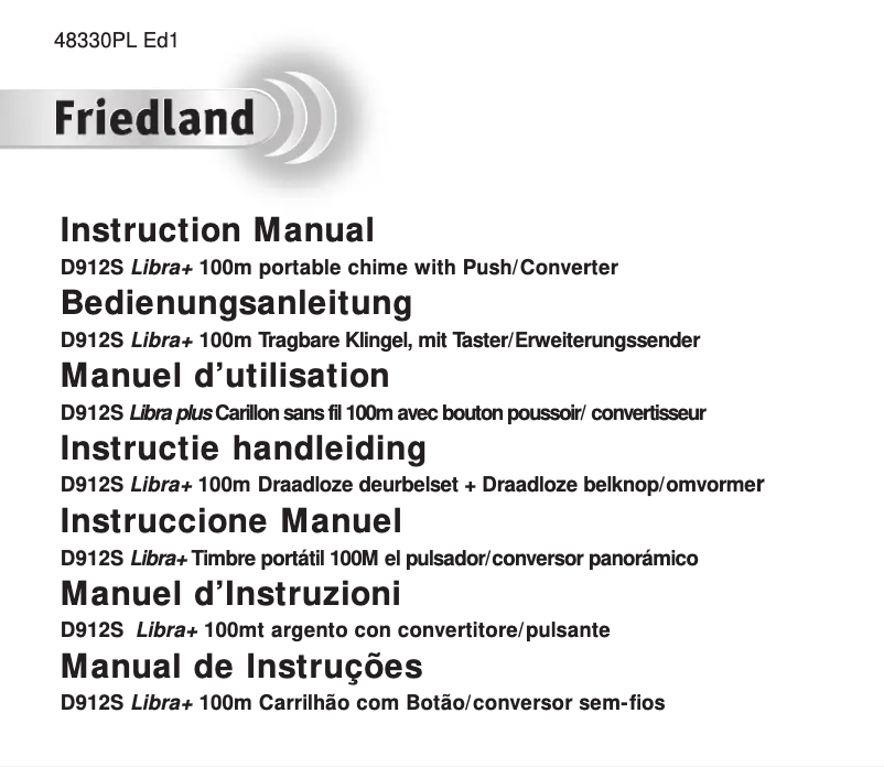 Página 1 del manual Manual de usuario Friedland D912S Libra+