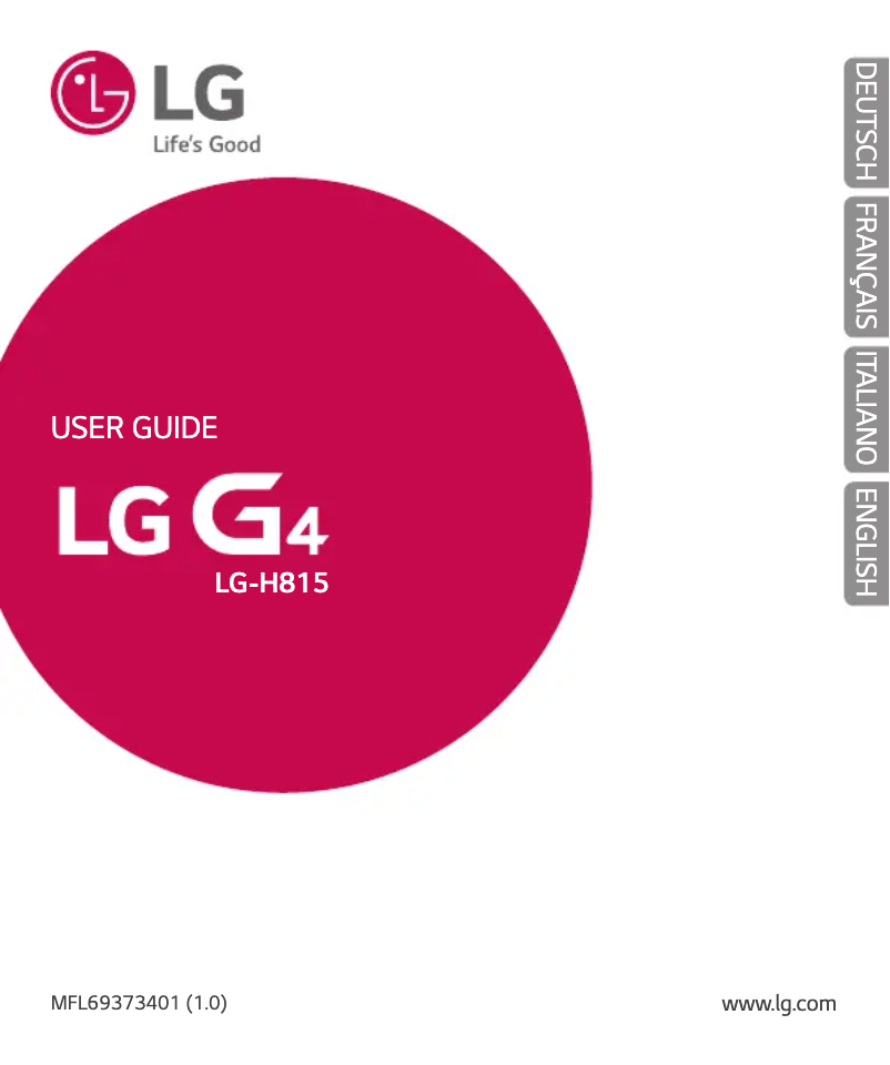 Page 1 de la notice Manuel utilisateur LG LG-H815