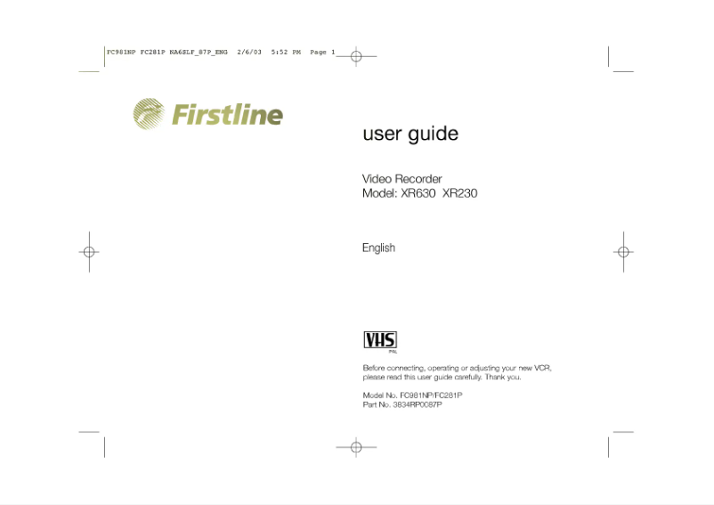 Page 1 de la notice Manuel utilisateur LG FC981NP