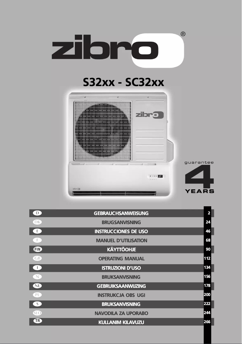 Page n°1 - Manuel utilisateur Zibro S 3225