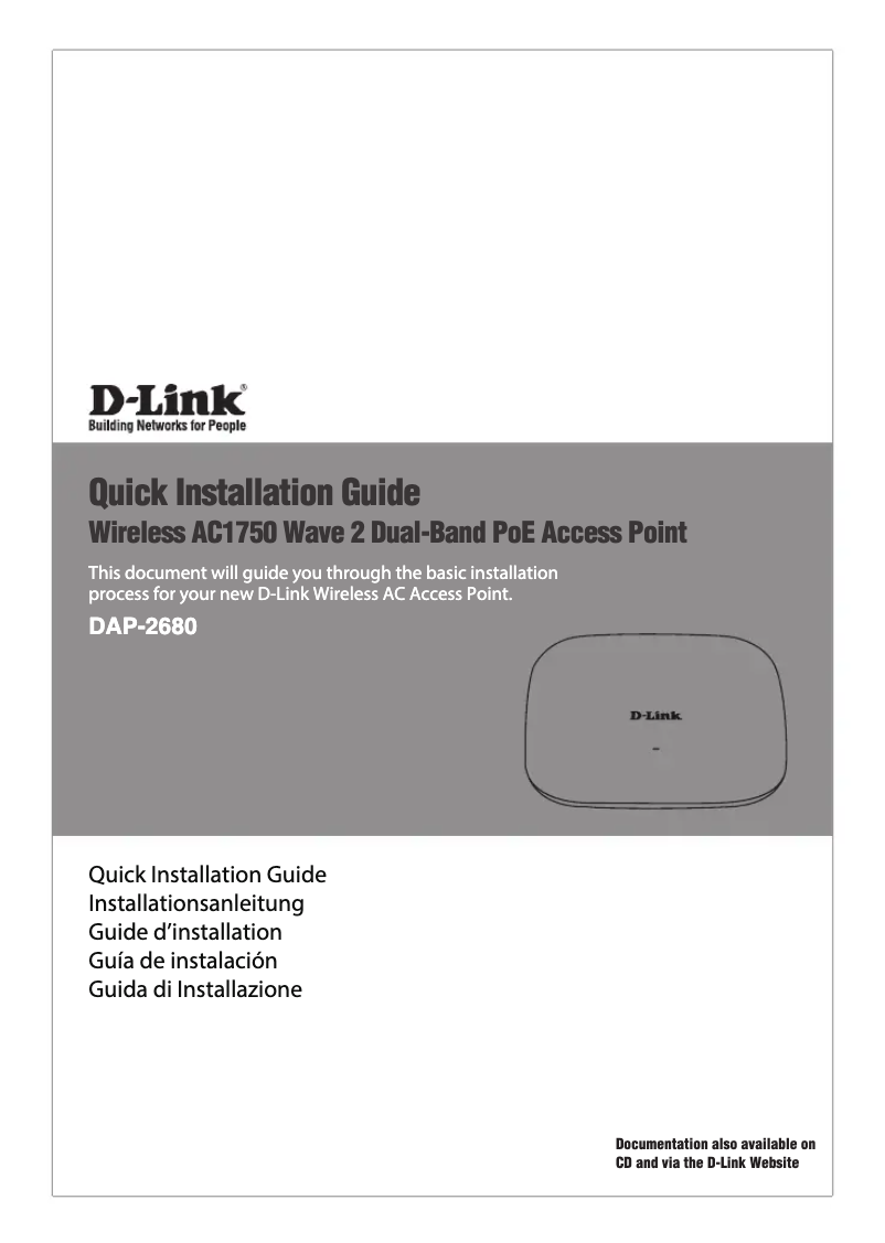 Page n°1 - Guide d'installation D-Link DAP-2680