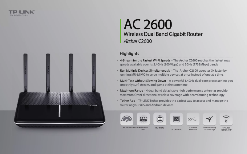 Page n°1 - Fiche technique TP-Link Archer C2600