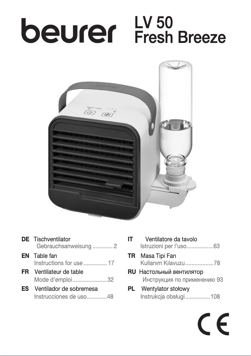 Page 1 de la notice Manuel utilisateur Beurer LV 50