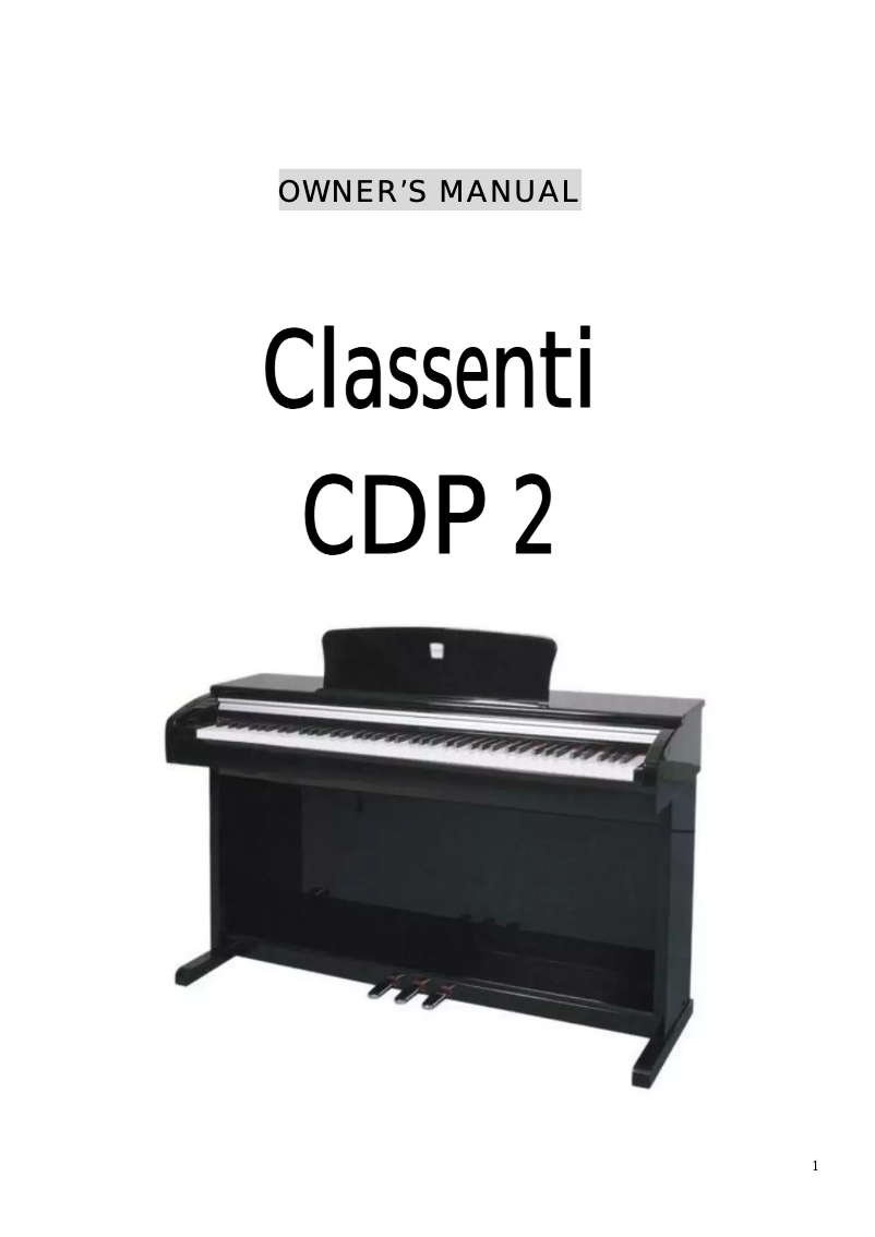 Página 1 del manual Manual de usuario Classenti CDP 2