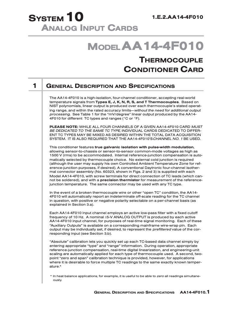 Página 1 del manual Manual de usuario Daytronic AA14-4F010