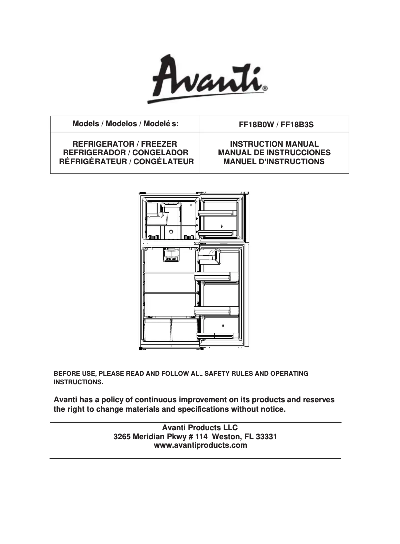 Image de la première page du manuel de l'appareil FF18B3S