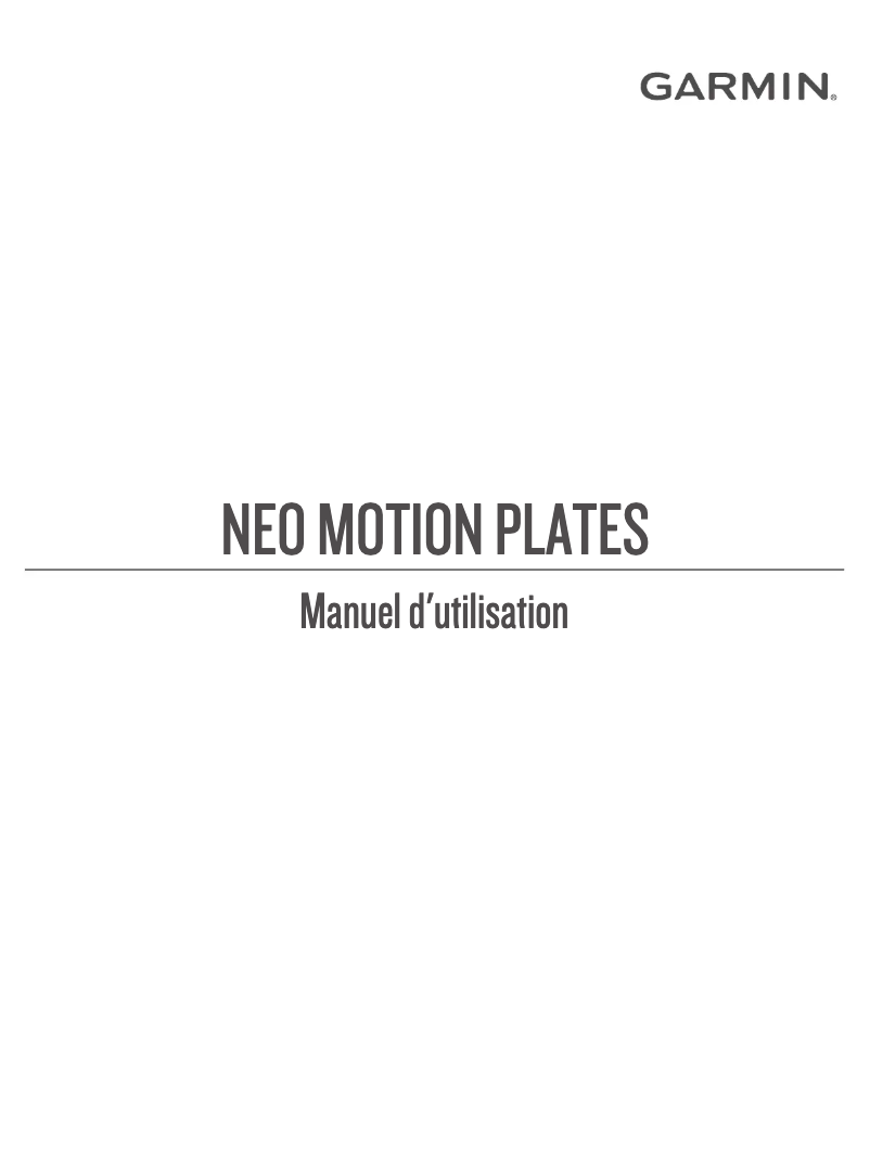 Page n°1 - Manuel utilisateur Garmin Tacx NEO Motion Plates