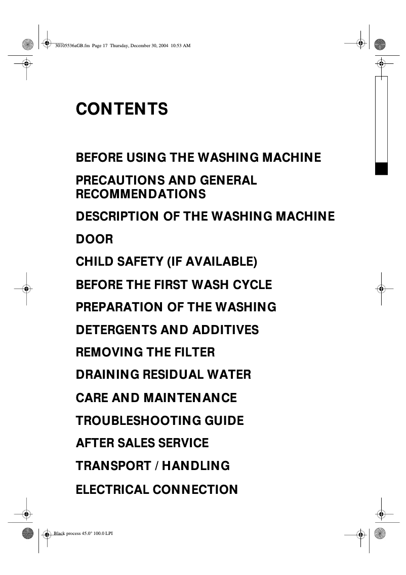 Page 1 de la notice Manuel utilisateur Whirlpool AWO 9121