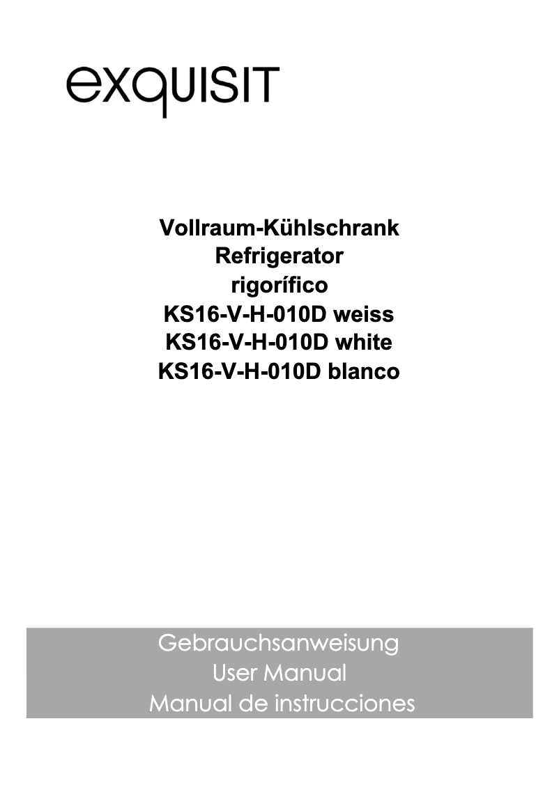 Image de la première page du manuel de l'appareil KS16-V-H-010D