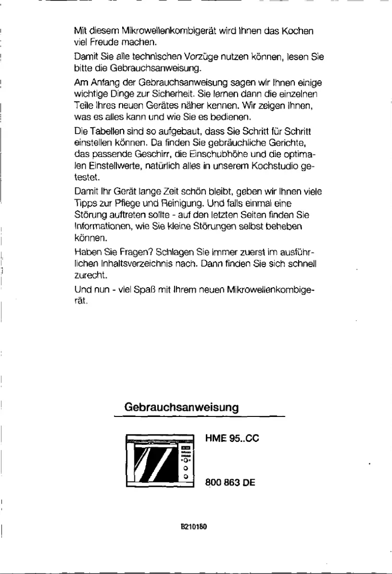 Image de la première page du manuel de l'appareil HME9560