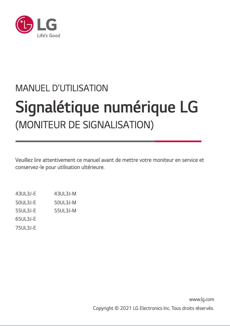 Página 1 del manual Manual de usuario LG 55UL3J-M