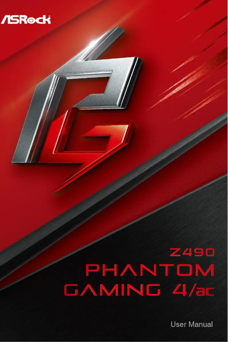 Page 1 de la notice Manuel utilisateur Asrock Z490 Phantom Gaming 4/ac