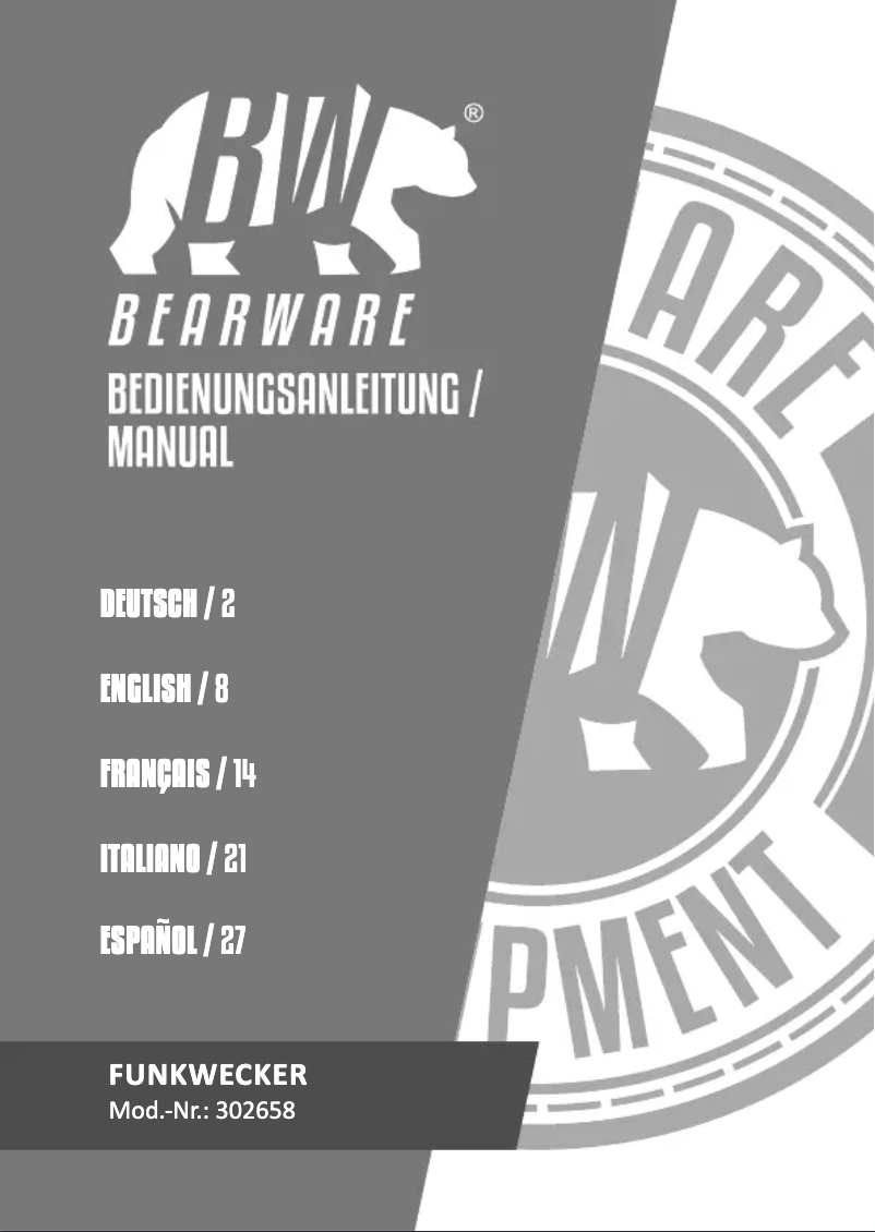 Página 1 del manual Manual de usuario Bearware 302658