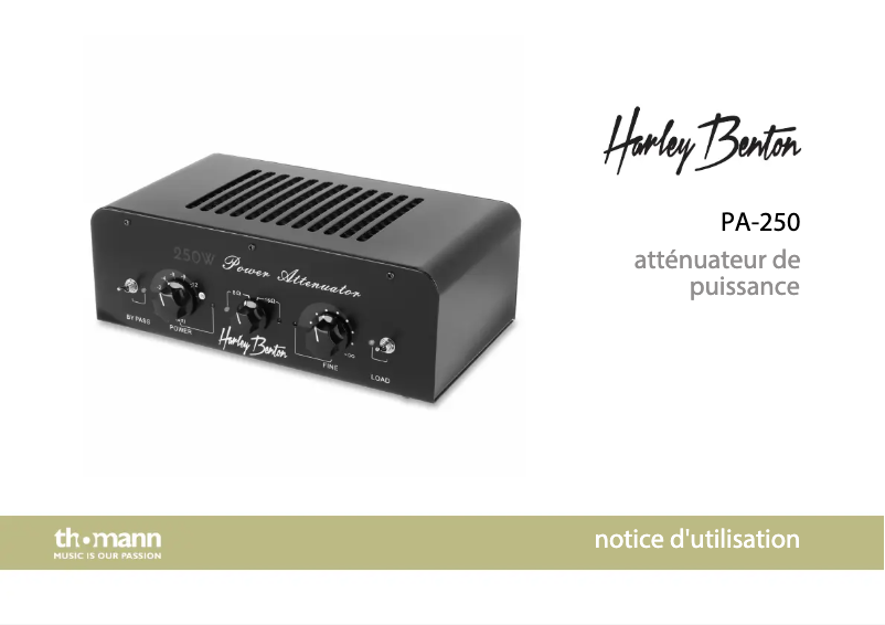 Page 1 de la notice Manuel utilisateur Harley Benton PA-250