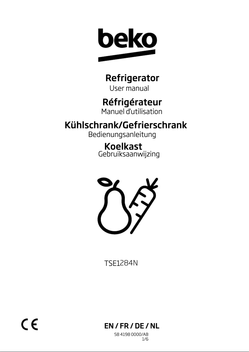 Page 1 de la notice Manuel utilisateur Beko TSE1285N