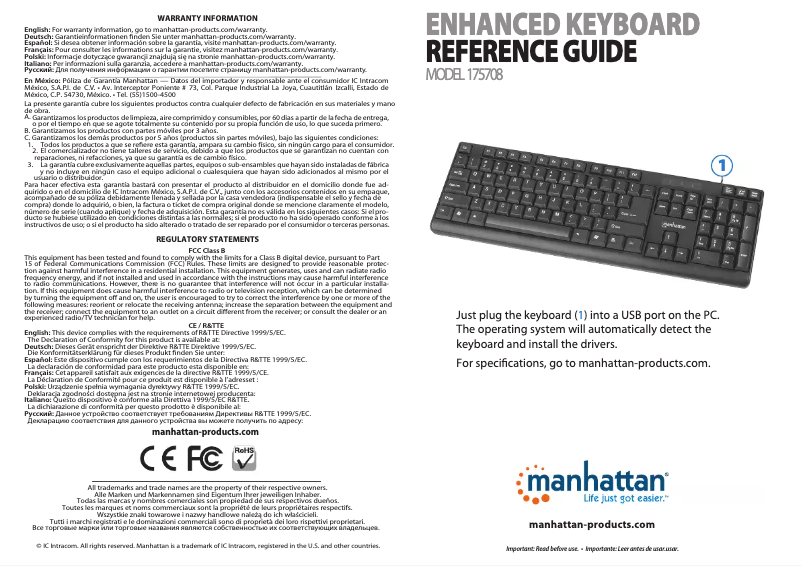 Page n°1 - Manuel utilisateur Techly IDATA 955-UBK