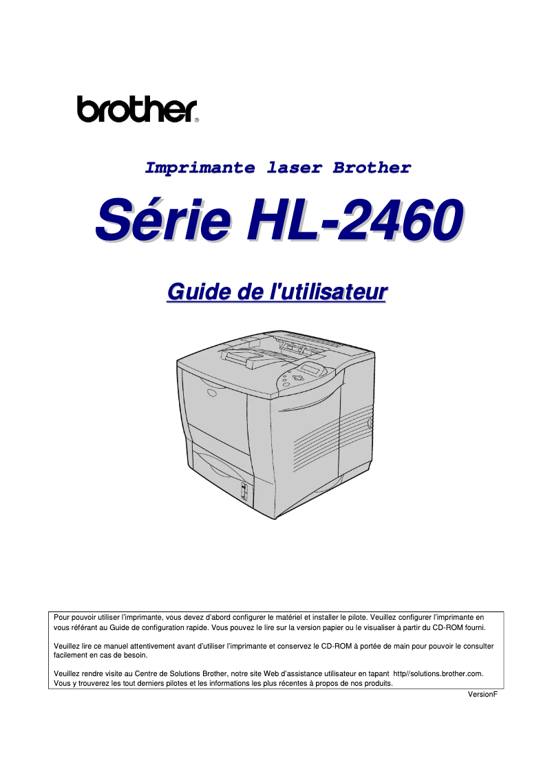 Page 1 de la notice Manuel utilisateur Brother HL-2460