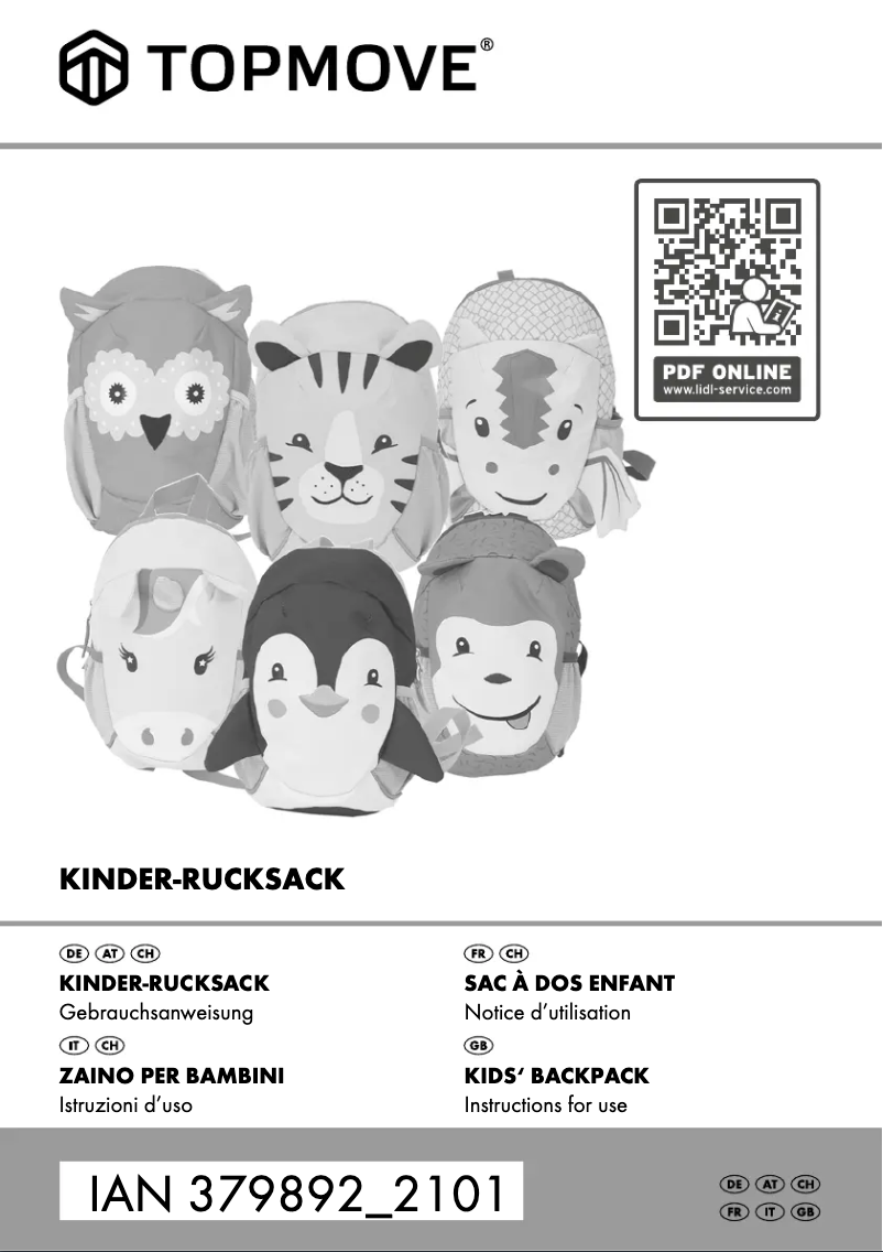 Page 1 de la notice Manuel utilisateur Topmove IAN 379892