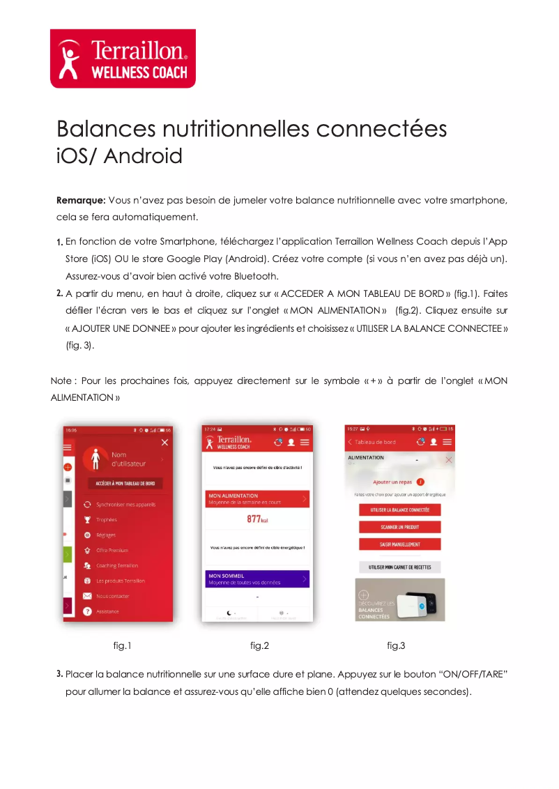Page n°1 - Guide de démarrage rapide Terraillon Nutritab