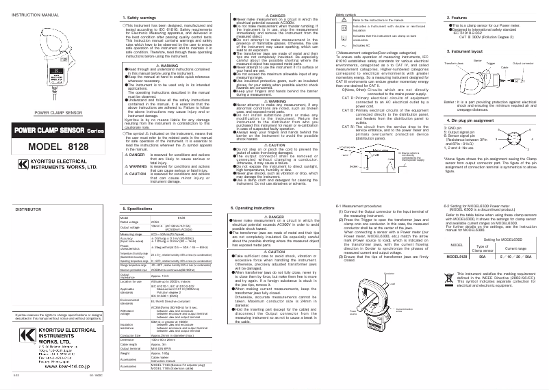 Image de la première page du manuel de l'appareil 8128