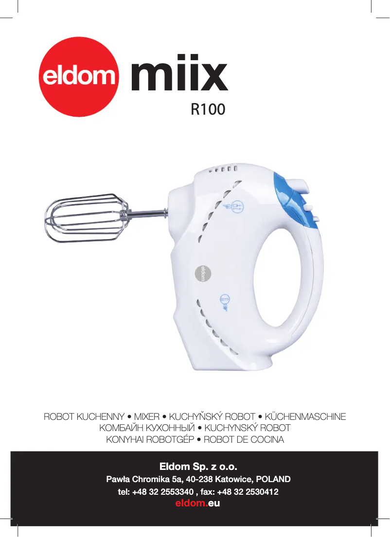 Page 1 de la notice Manuel utilisateur Eldom MIIX R100
