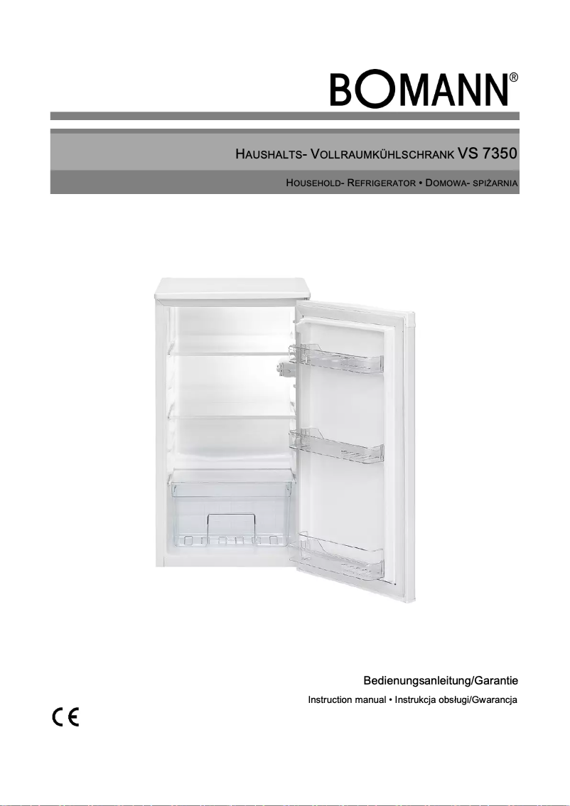 Page 1 de la notice Manuel utilisateur Bomann VS 7350