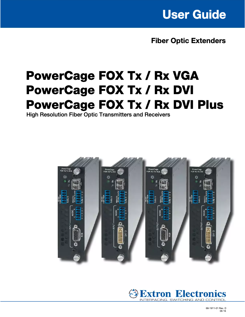 Image de la première page du manuel de l'appareil PowerCage FOX Rx DVI Plus MM