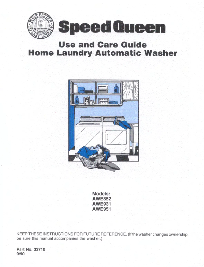 Image de la première page du manuel de l'appareil AWE951W