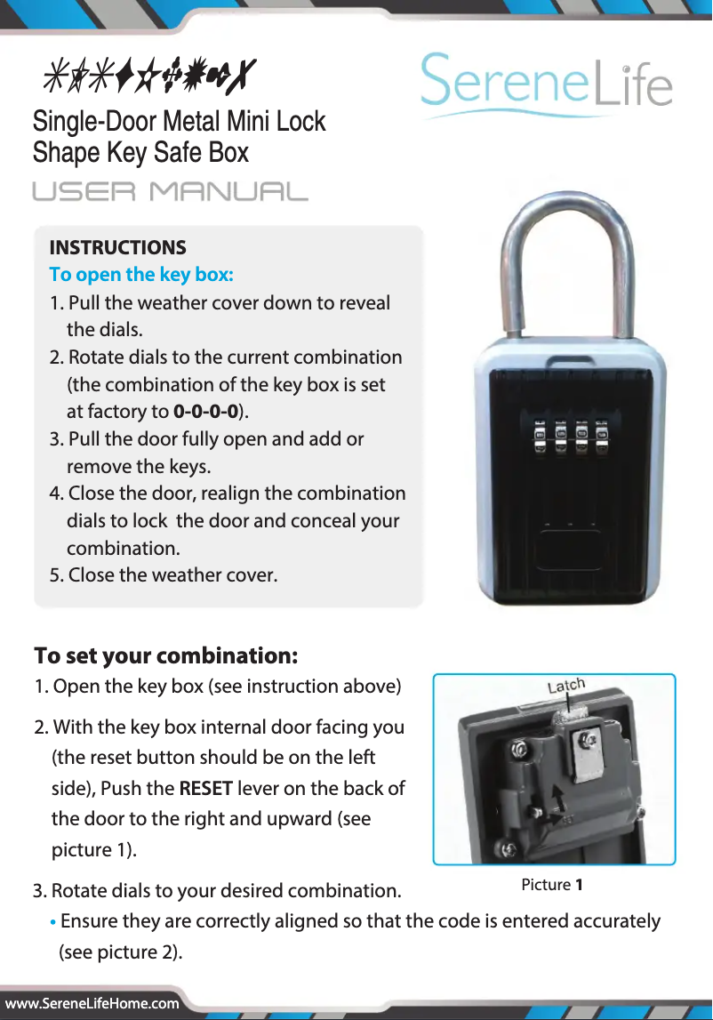 Page n°1 - Manuel utilisateur SereneLife SLSFKEY27