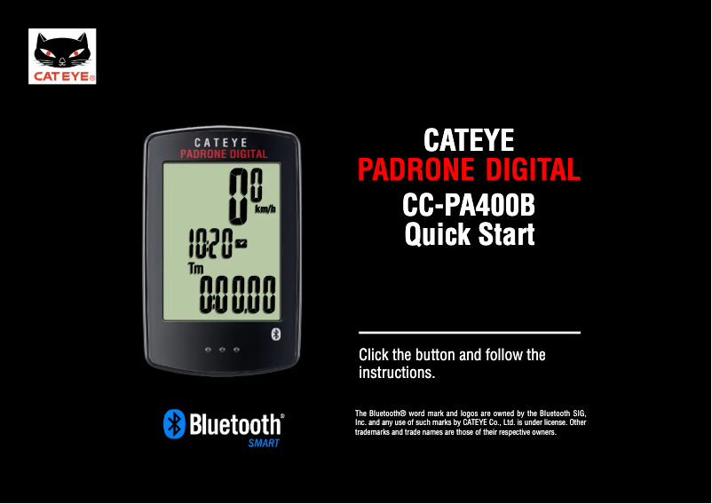 Page 1 de la notice Guide de démarrage rapide Cateye Padrone Digital CC-PA400B
