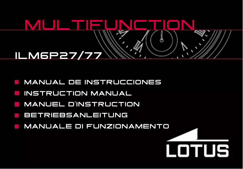 Page n°1 - Manuel utilisateur Lotus 15687