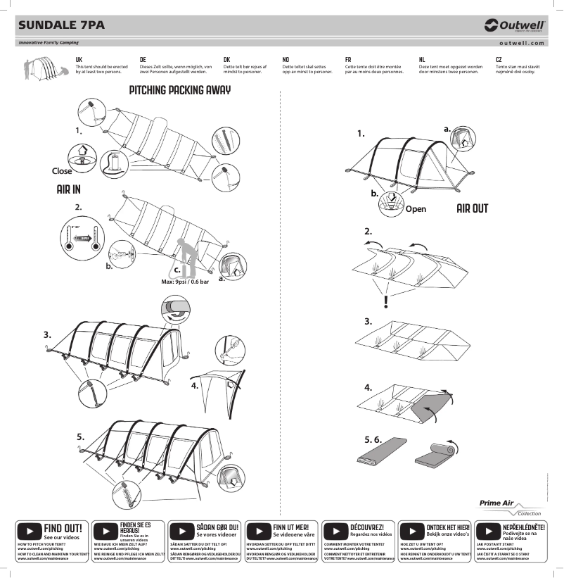 Page 1 de la notice Mode d'emploi Outwell Sundale 7PA