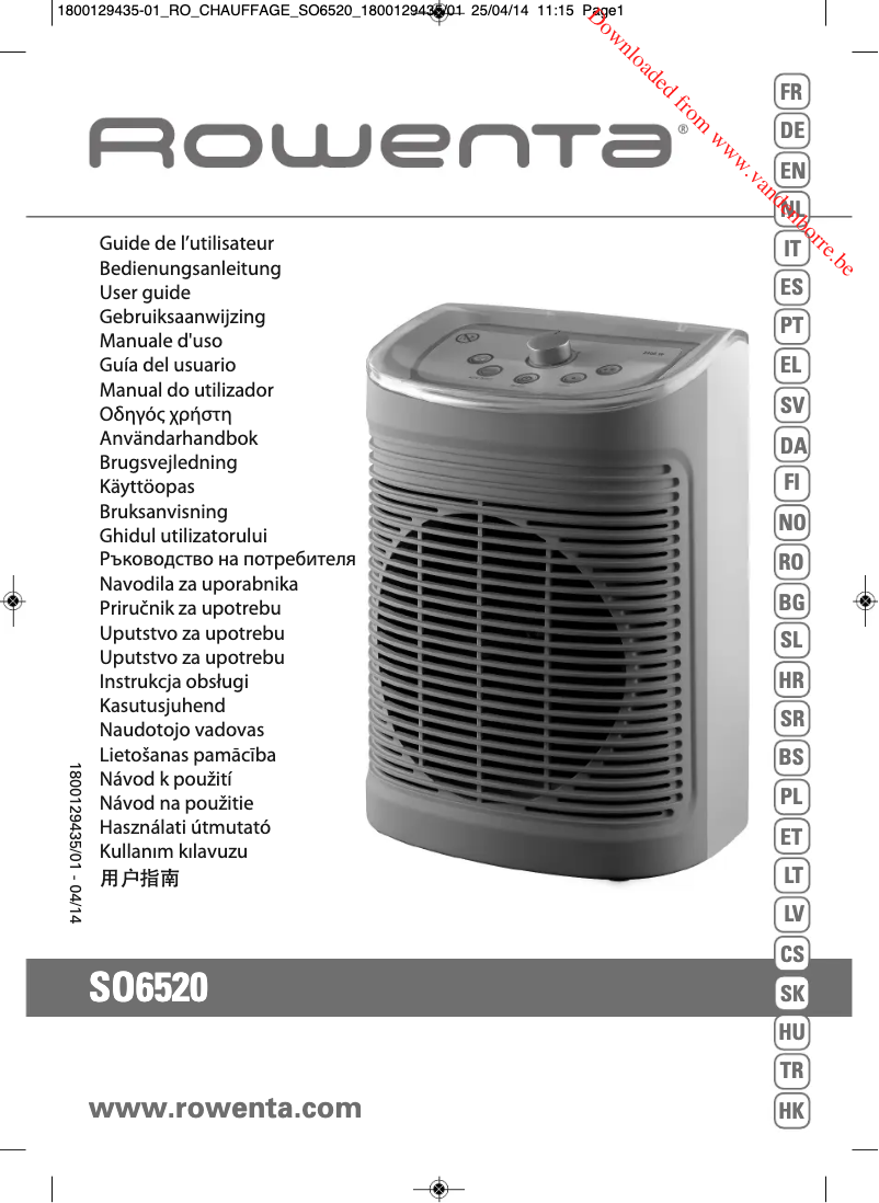 Image de la première page du manuel de l'appareil Instant Comfort Aqua Boost SO6520