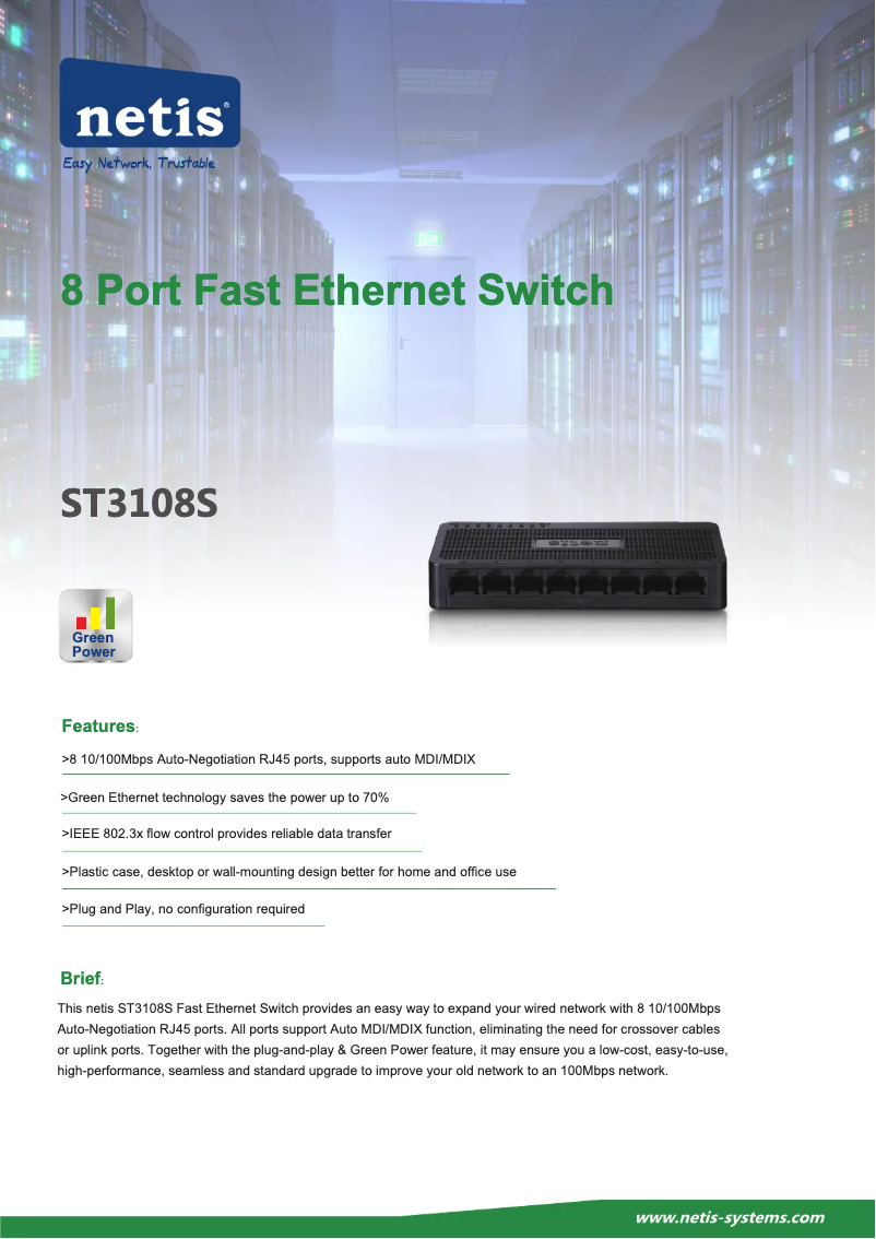 Page n°1 - Manuel utilisateur Netis ST3108S