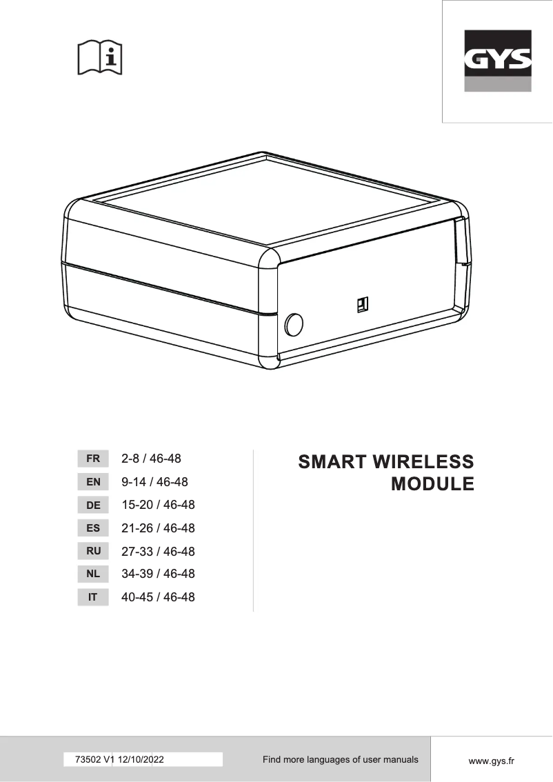 Page 1 de la notice Manuel utilisateur GYS Smart Wireless Module