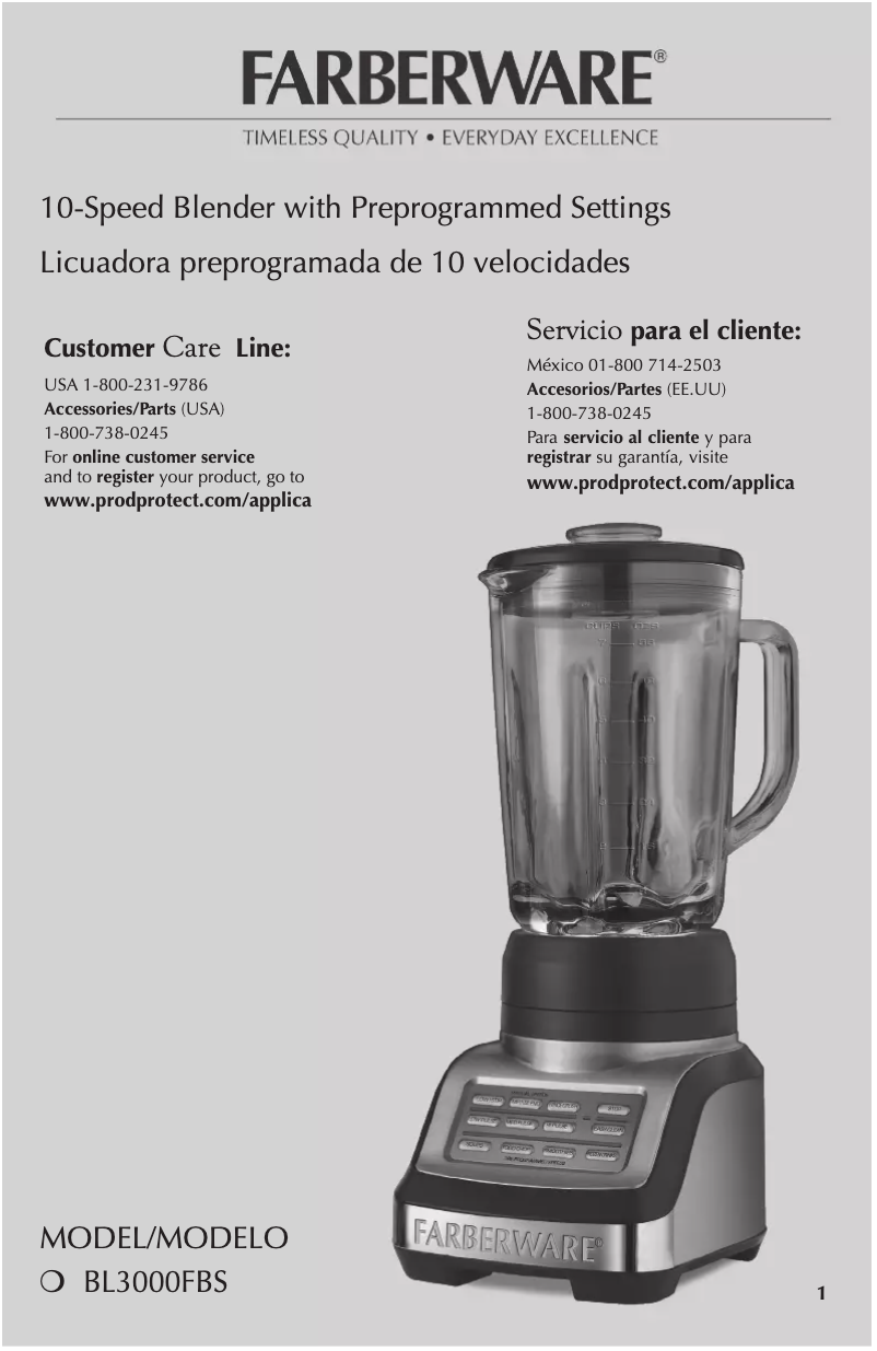 Image de la première page du manuel de l'appareil BL3000FBS