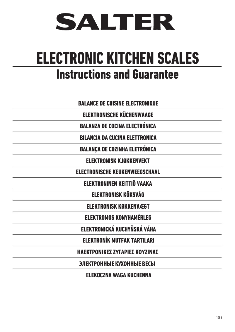 Page n°1 - Manuel utilisateur Salter 1055