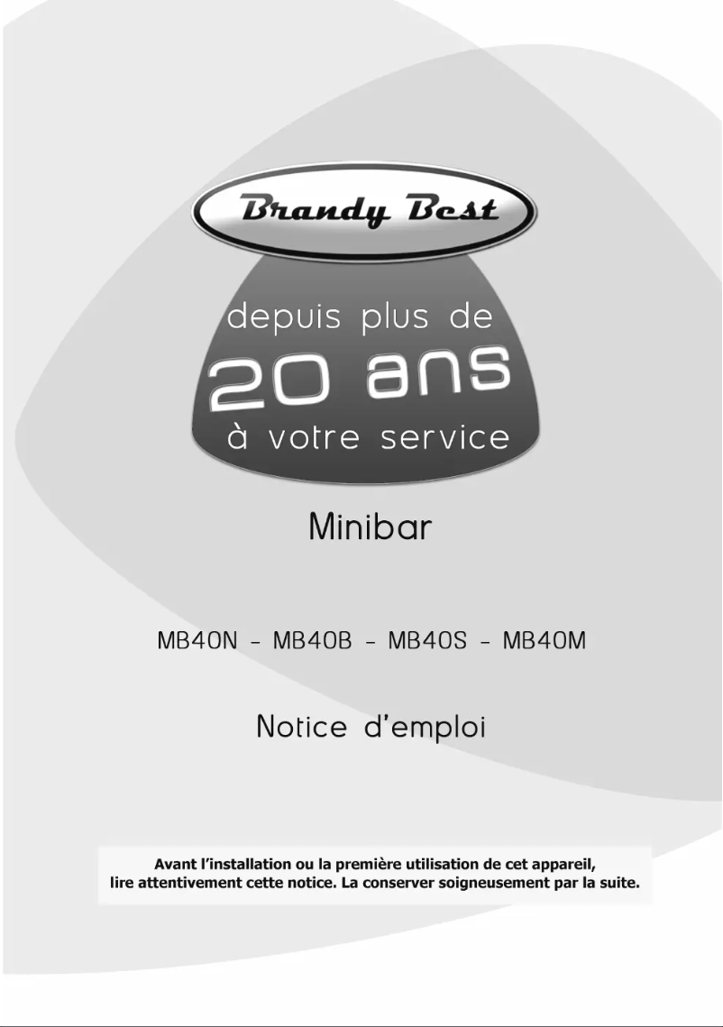Page 1 de la notice Manuel utilisateur Brandy Best MB40B