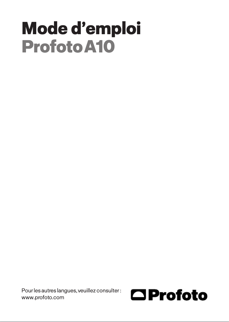 Image de la première page du manuel de l'appareil A10