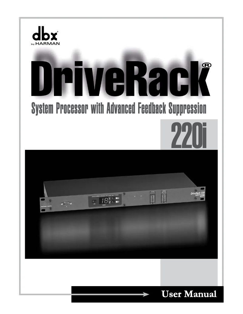 Image de la première page du manuel de l'appareil DriveRack 220i