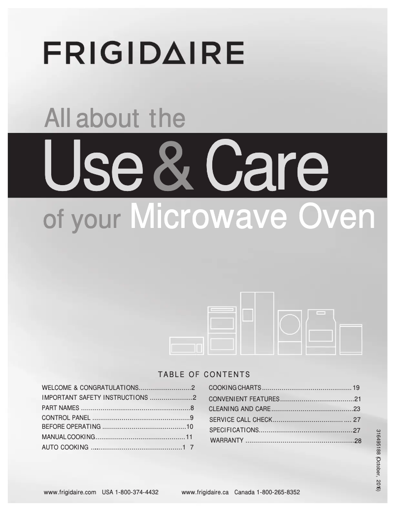 Page n°1 - Manuel utilisateur Frigidaire FFMV1645TD