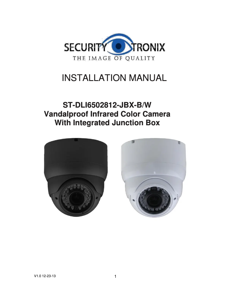 Page n°1 - Manuel utilisateur Security Tronix ST-DLI6502812-JBX-B